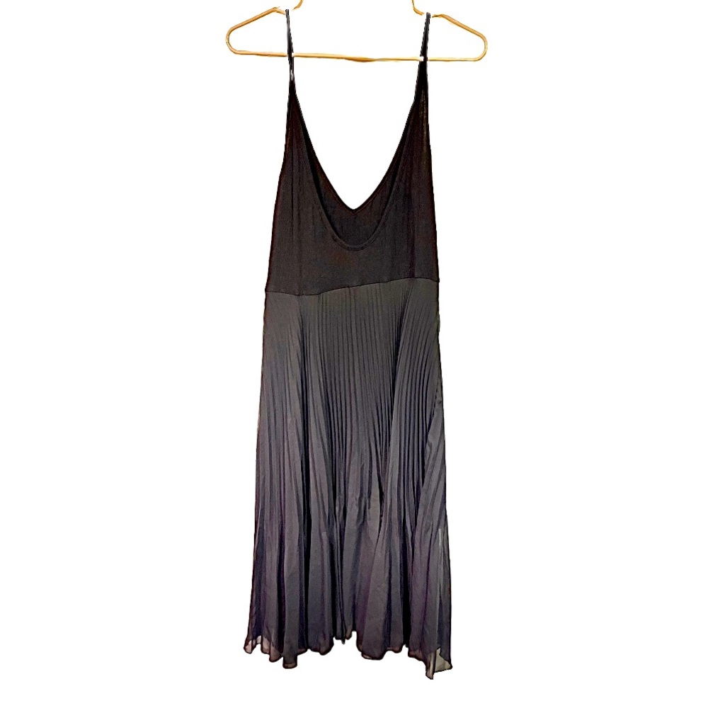 Anthropologie See You‎ Monday Black Pleated Tank Dress L